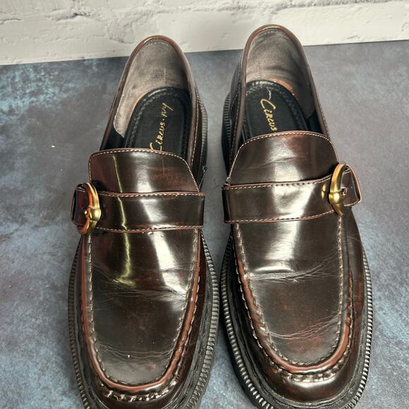 Circus By Sam Edelman Everly Chunky Platform Loafers Brown Leather Size 10 - Picture 3 of 13